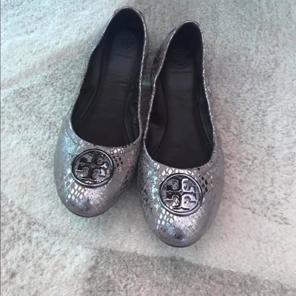 Tory Burch Gun Metal Flats